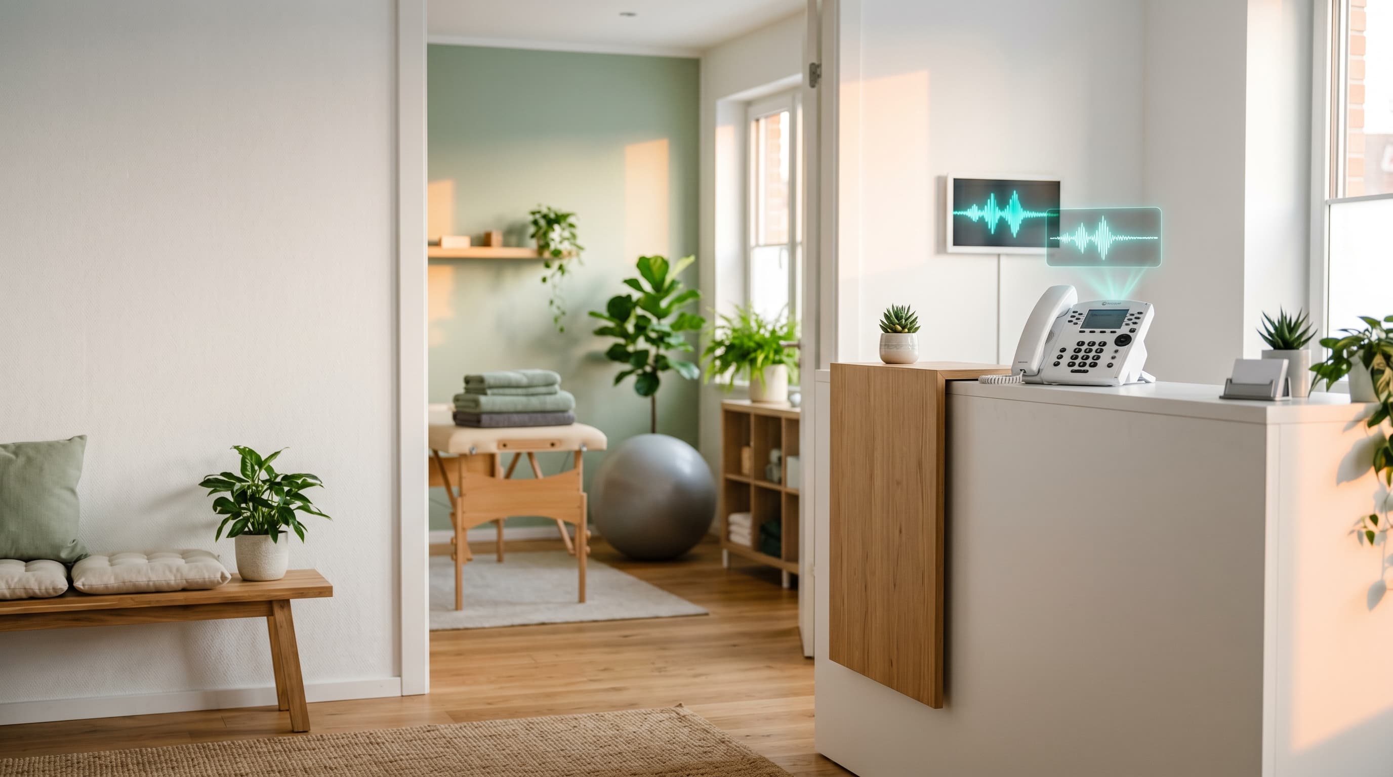 AI-telefoniste interface voor een fysiotherapiepraktijk